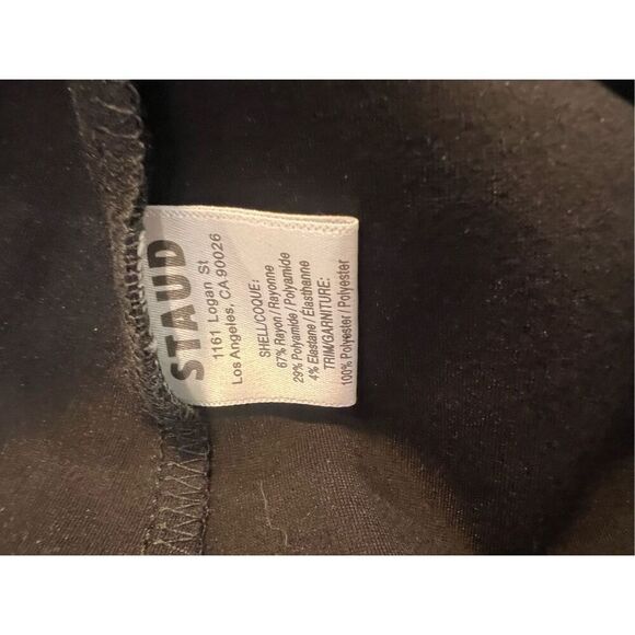 Staud Women's Black Ivory Contrast Bell Cuff Long Sleeve Jersey Top Medium NWOT - Picture 8 of 8